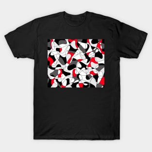 Abstract geometric pattern - red, gray, black and white. T-Shirt